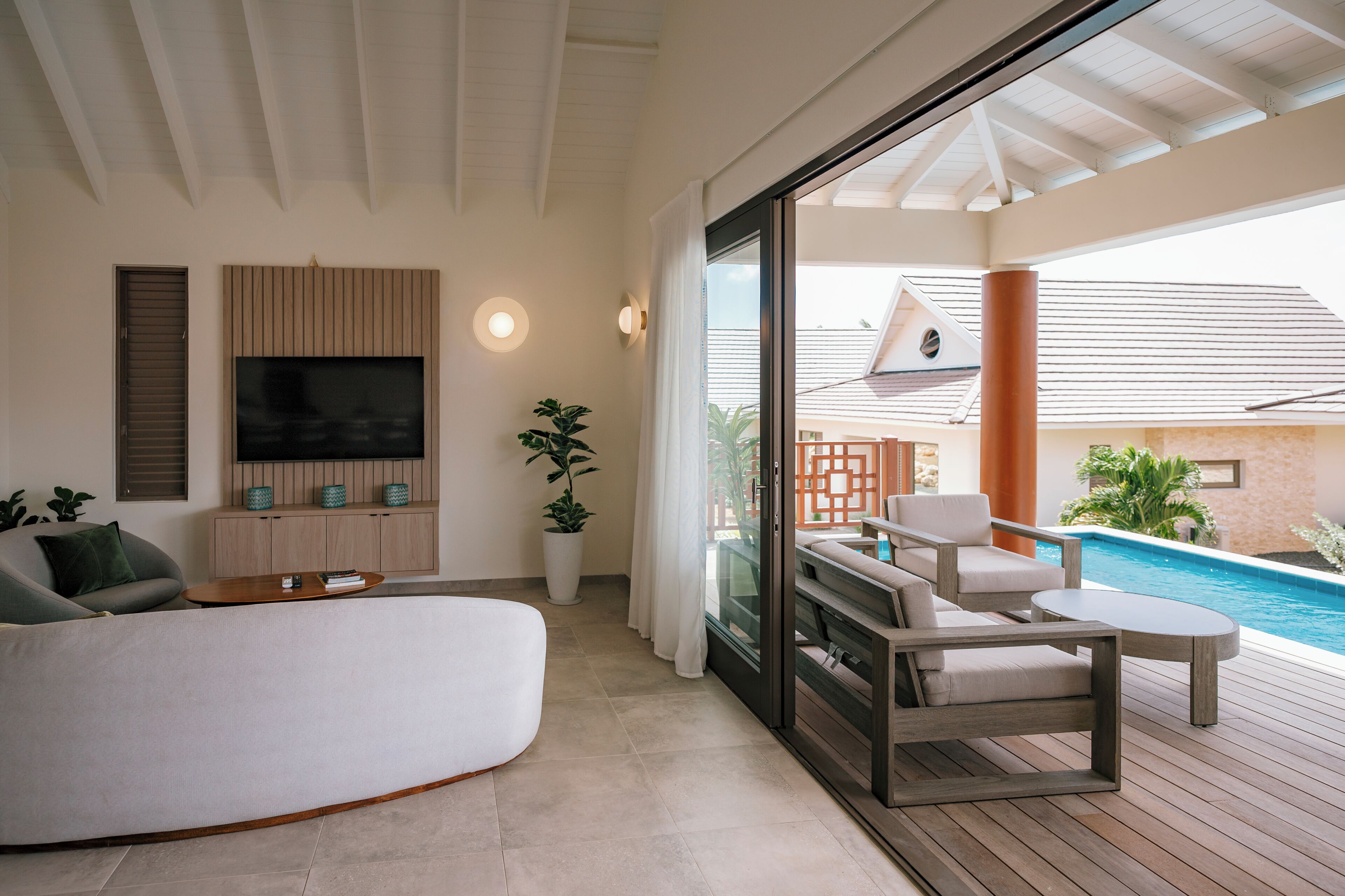 Villa - 4 soveværelser - privat pool | Opholdsområde