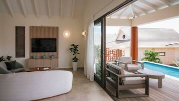 Villa - 4 soveværelser - privat pool | Opholdsområde