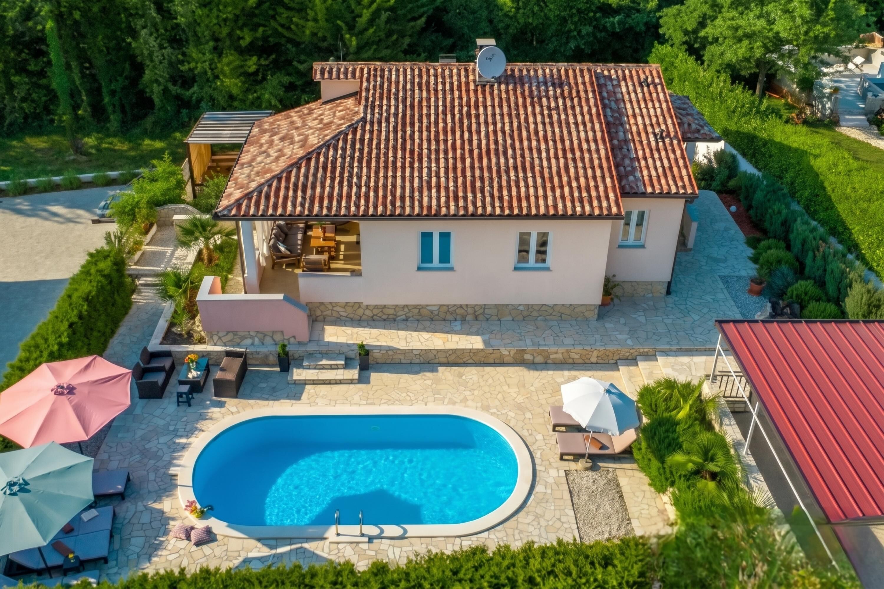 Standaard huis, 4 slaapkamers, magnetron (Istria Villa Stella for 8: Pool &) | Zwembad | Een seizoensgebonden buitenzwembad