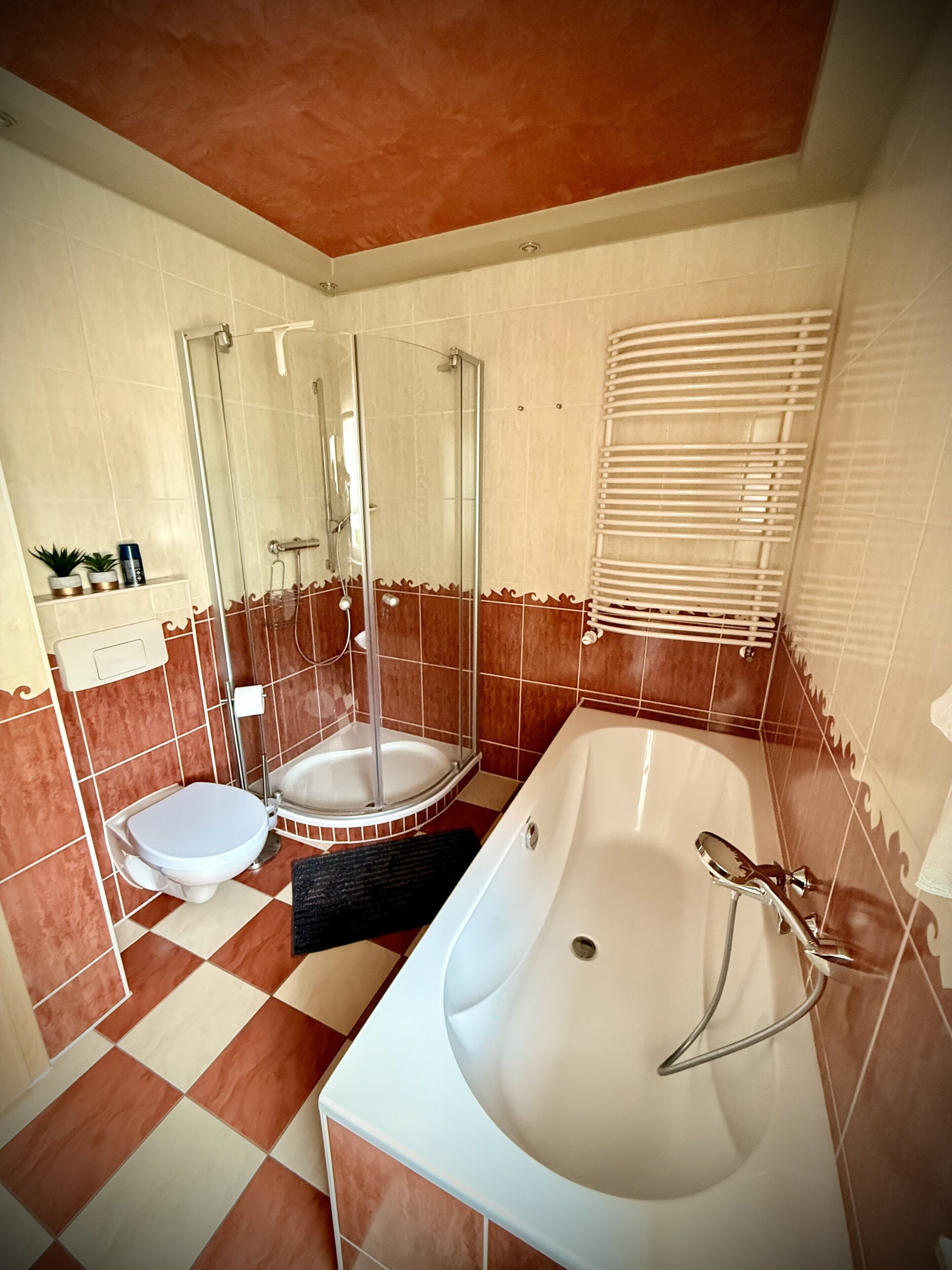Dusche, Haartrockner, Handtücher