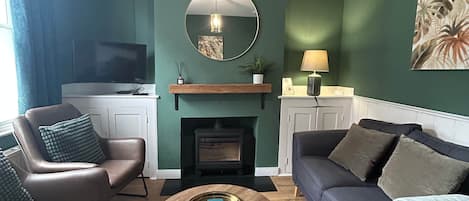 TV connectée, cheminée