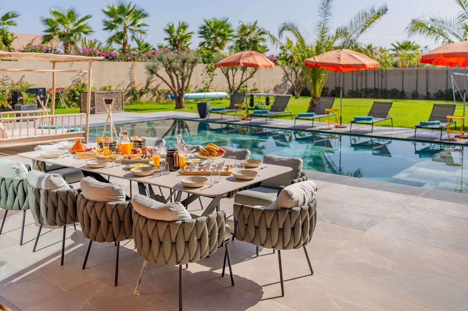 Luxury-Villa, Gartenblick | Speisen im Freien