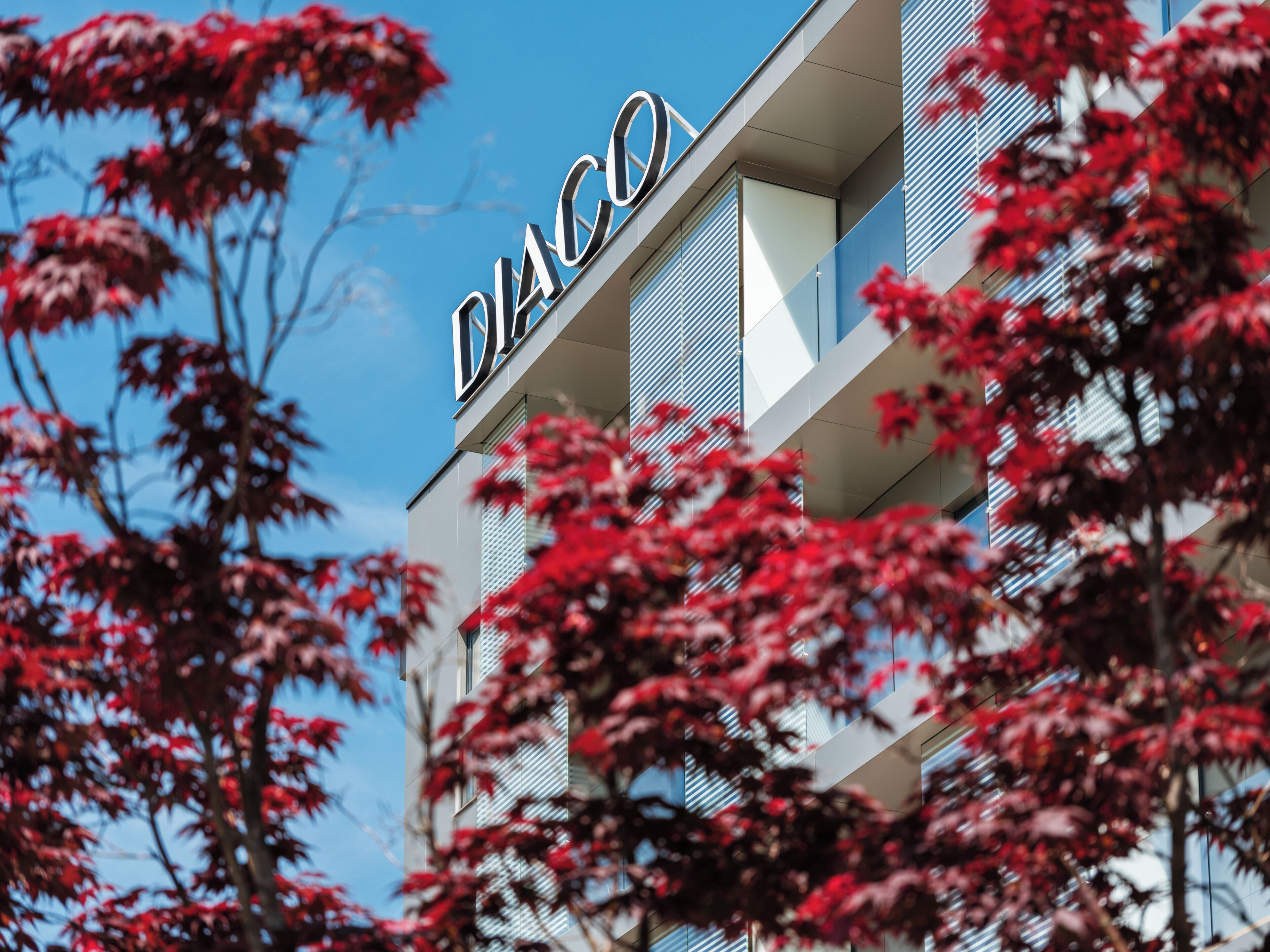 Un bâtiment sur lequel on peut lire l’inscription « DIACO ».