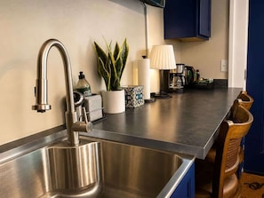 Fridge, microwave, coffee/tea maker