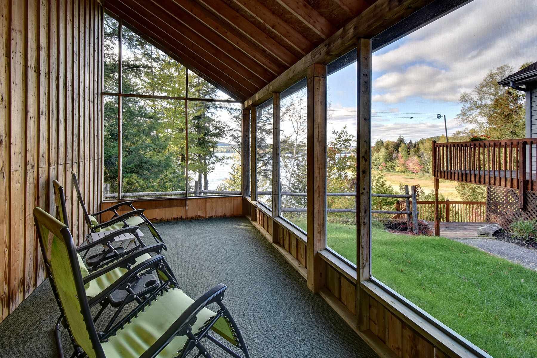 The screened porch does the job
