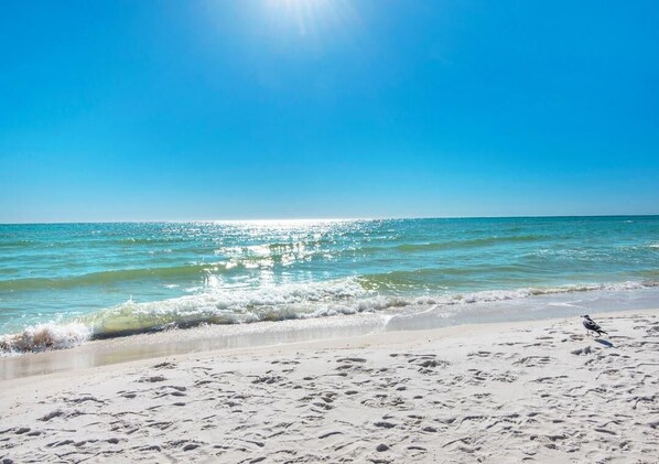 A beach with clear skies and calm water. - Tradewinds Condominium #2 (Miramar Beach)