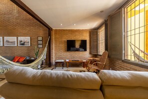 Chalet | Living area - Casa Rustica 4qt beira mar e piscina 156 (Paripueira)
