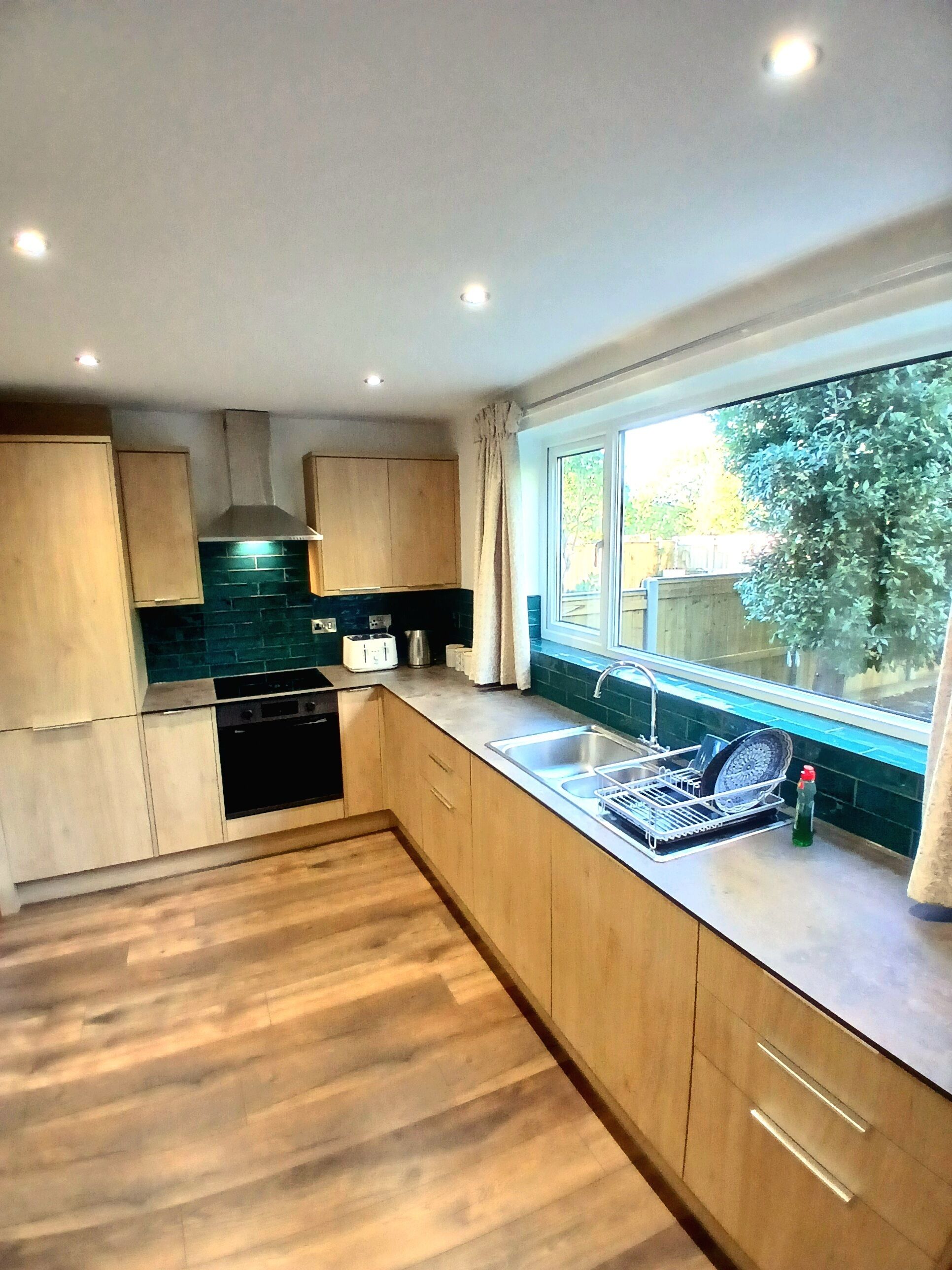 Fridge, microwave, oven, electric kettle