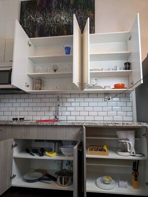 Fridge, microwave, stovetop, coffee/tea maker - Historic Craftsman Gem in the heart of Bishop Arts (Dallas)