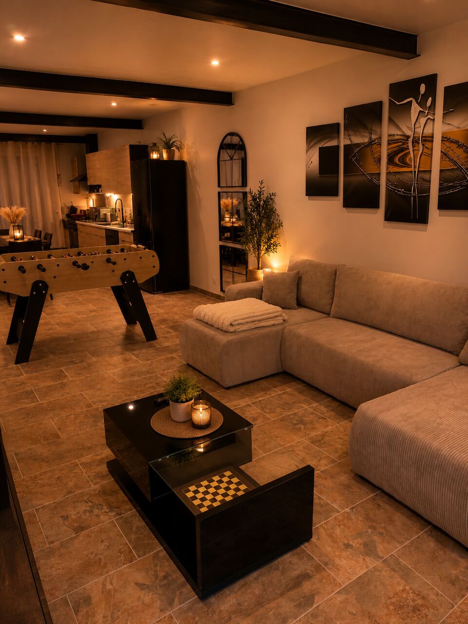 Smart TV, pebolim, livros