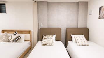 Premium bedding, desk, laptop workspace, free WiFi