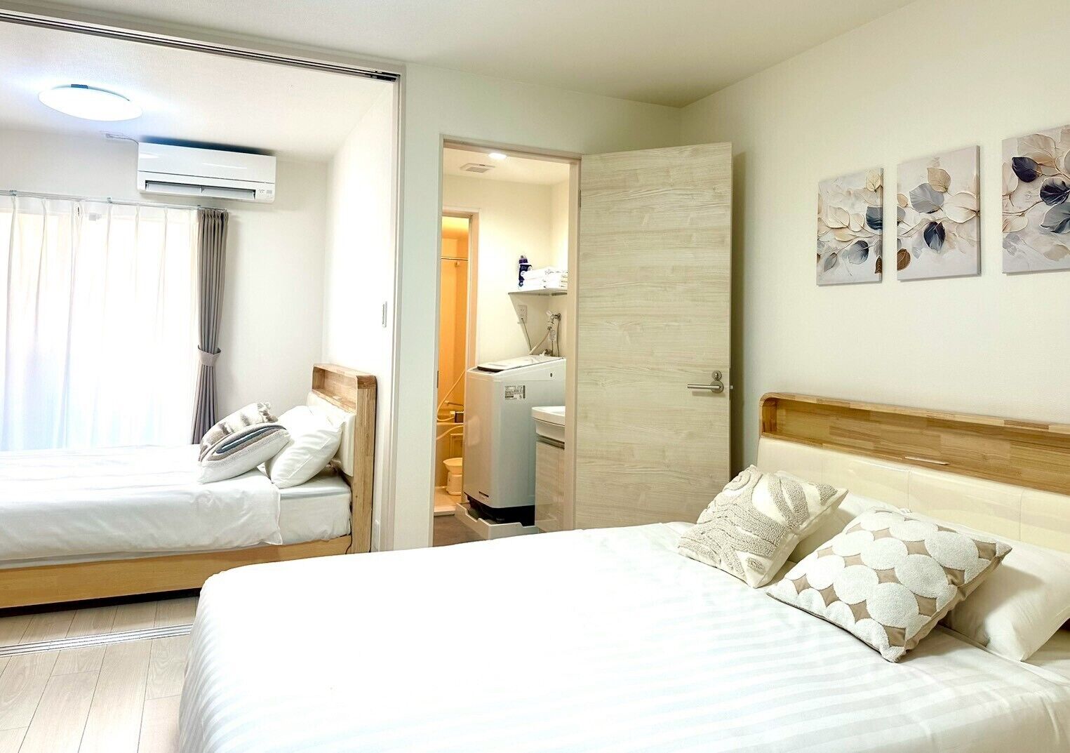 Premium bedding, desk, laptop workspace, free WiFi