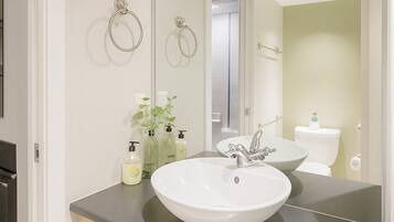 Towels, soap, toilet paper