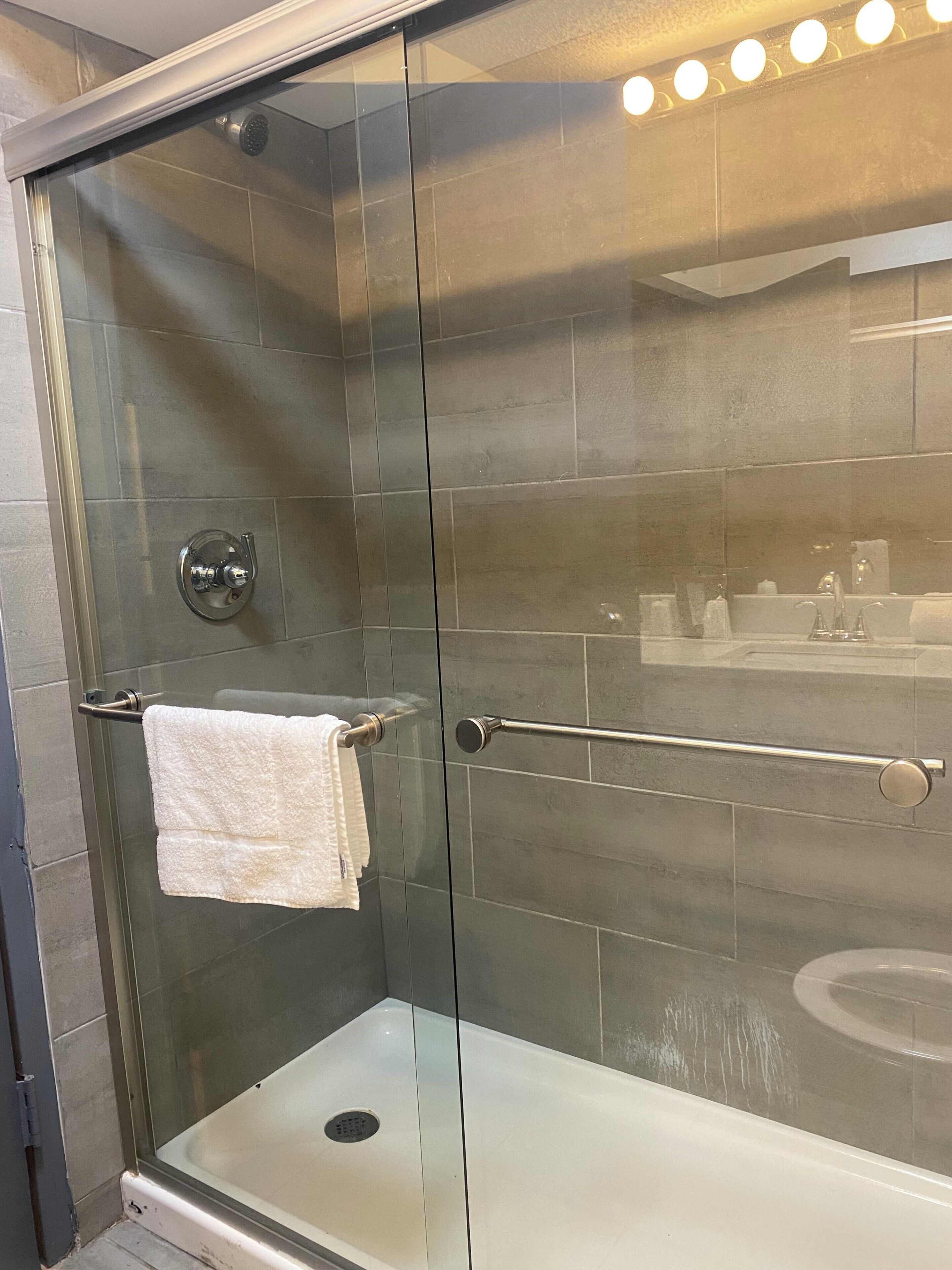 Hair dryer, towels