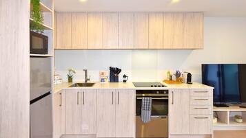 Fridge, oven, stovetop, dishwasher