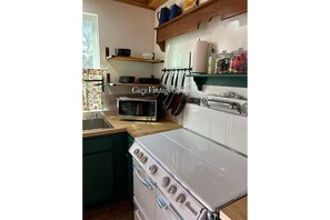 Private kitchen - Charming Mountain Cabin with Wooded Views and Cozy Interiors (Big Bear)