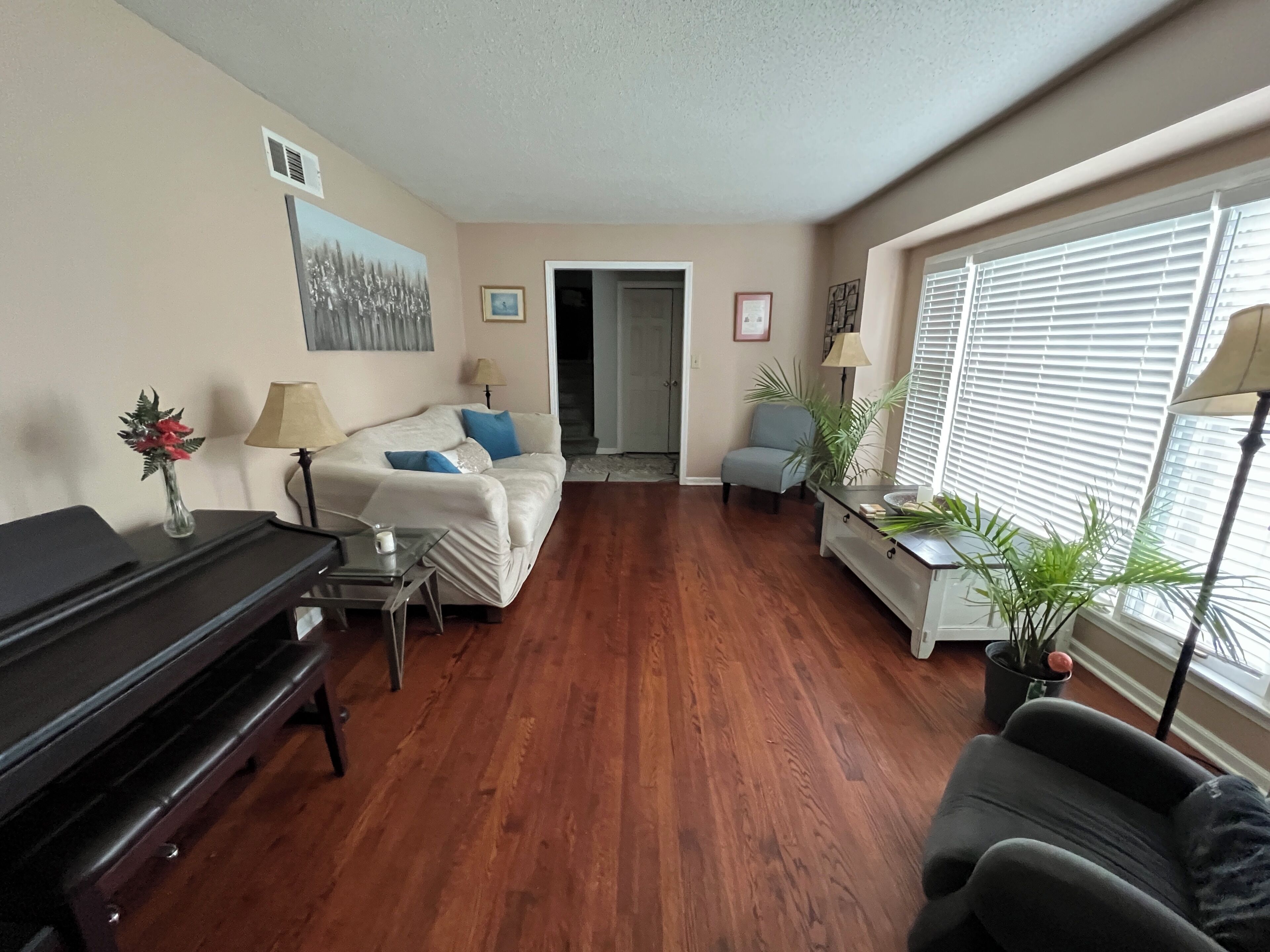 Smart TV, fireplace, DVD player, books