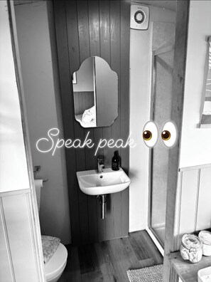 Bathroom - Luxury glamping in Pembrokeshire, West Wales (Hundleton)