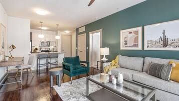 Apartment (2 Bedrooms) | Living area | 50-inch TV with digital channels