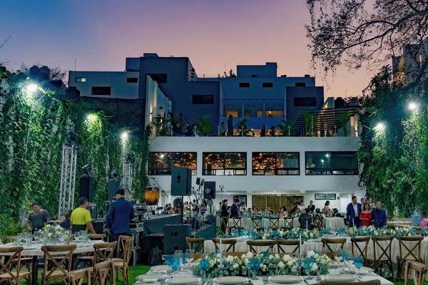 Outdoor banquet area