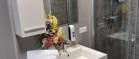 Douche, articles de toilette écologiques, sÚche-cheveux, bidet