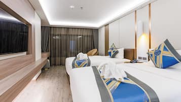 Basic Twin Room, City View | Premium bedding, desk, laptop workspace, blackout curtains
