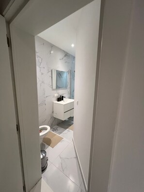 Basic Apartment | Bathroom | Shower, free toiletries, hair dryer, towels - Central 1BR With 1LR Apt Great Location (Gent)