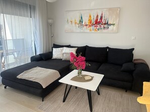 Living area - Marevista Apartment - Sea View, Pool & Private Garden near Trogir (Okrug Gornji)