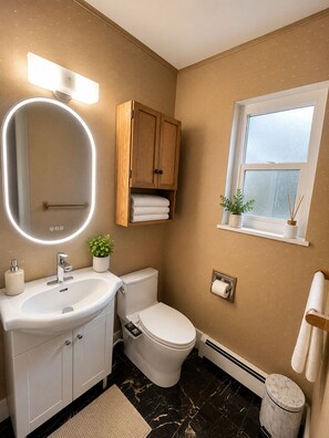 Dusche, Haartrockner, Bidet, Handtücher