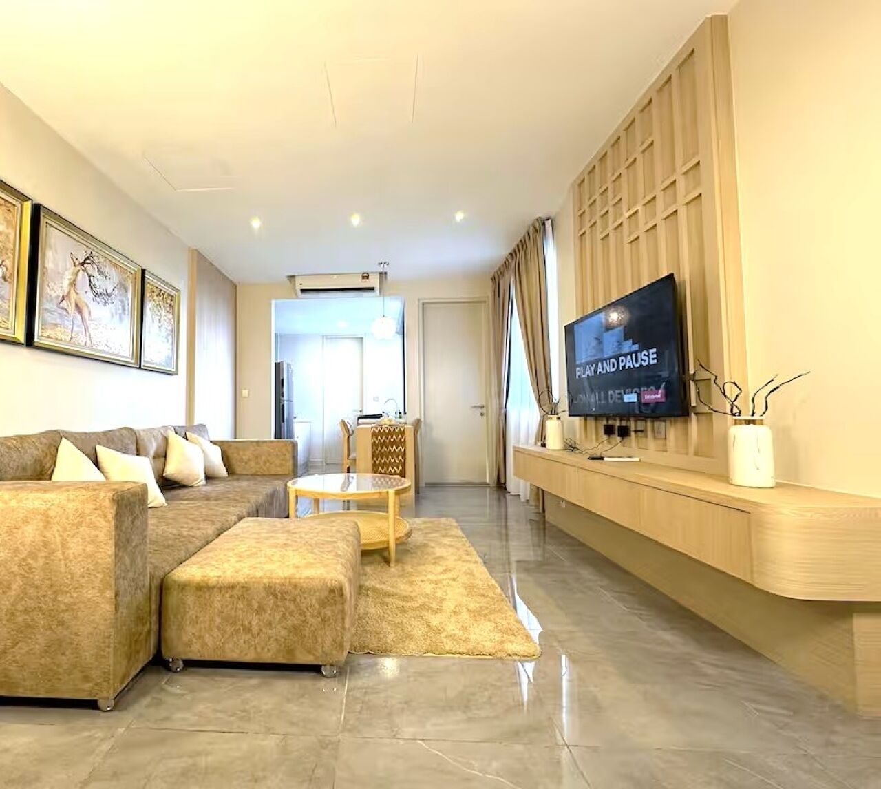 Luxury Suite, 1 Bedroom, Pool Access | Living area | 32-inch LCD TV with cable channels