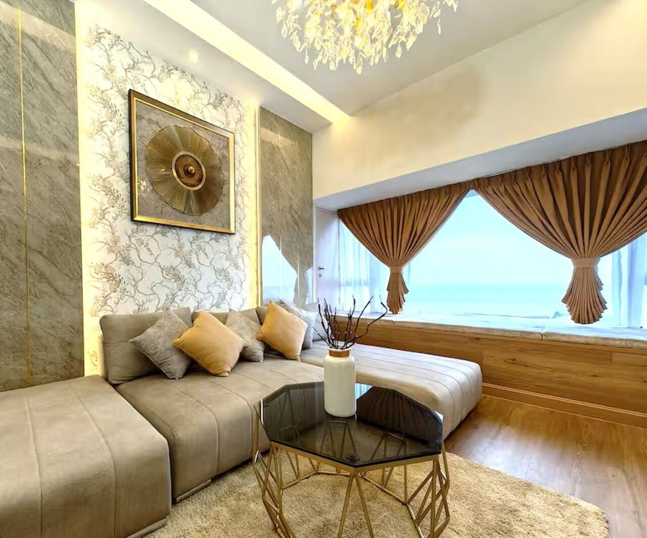 Apartment, 2 Bedrooms, City View | Living area | 32-inch LCD TV with cable channels