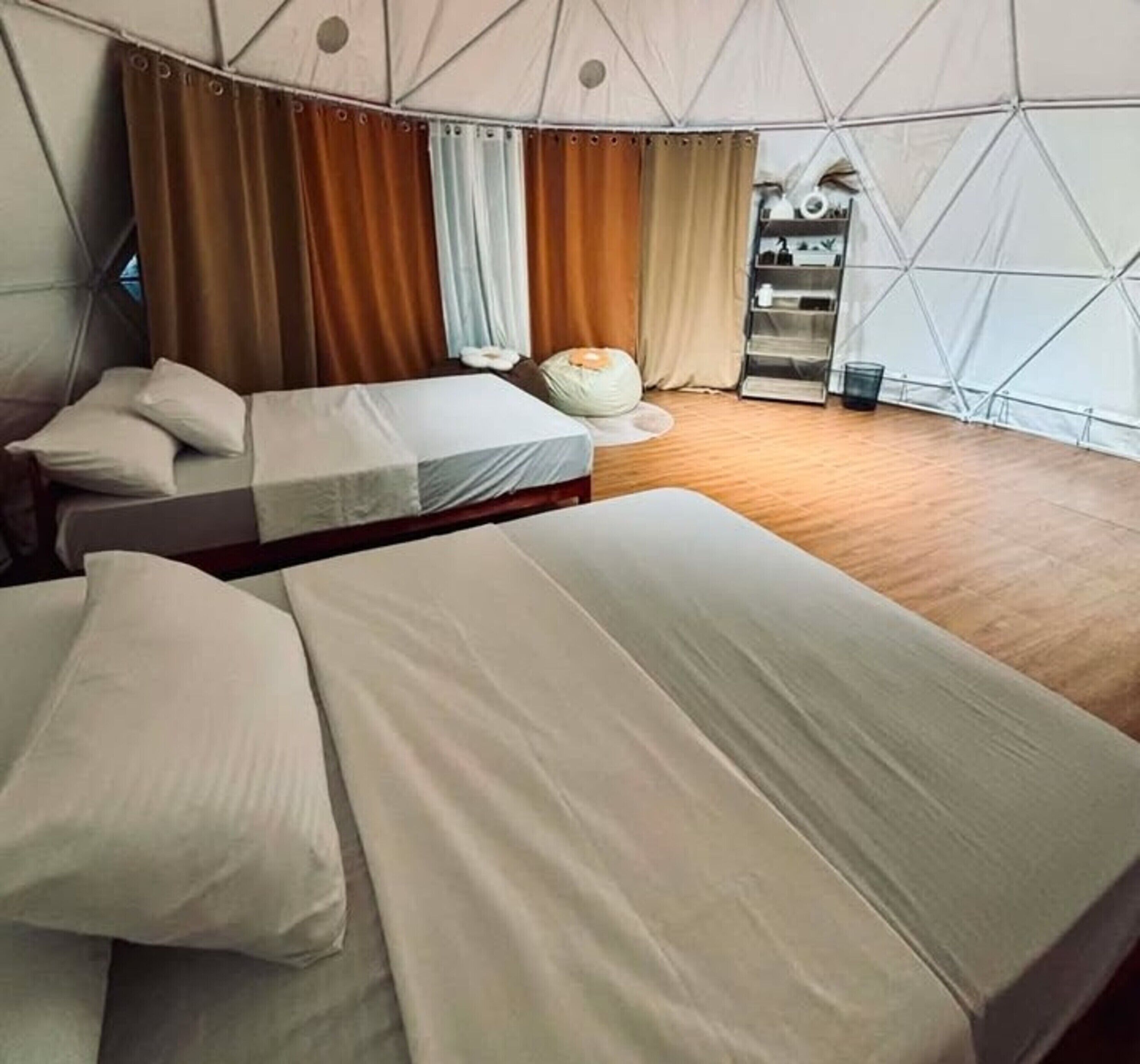 Comfort Tent, 2 Double Beds, Mountain View | Individually decorated, individually furnished, desk, laptop workspace