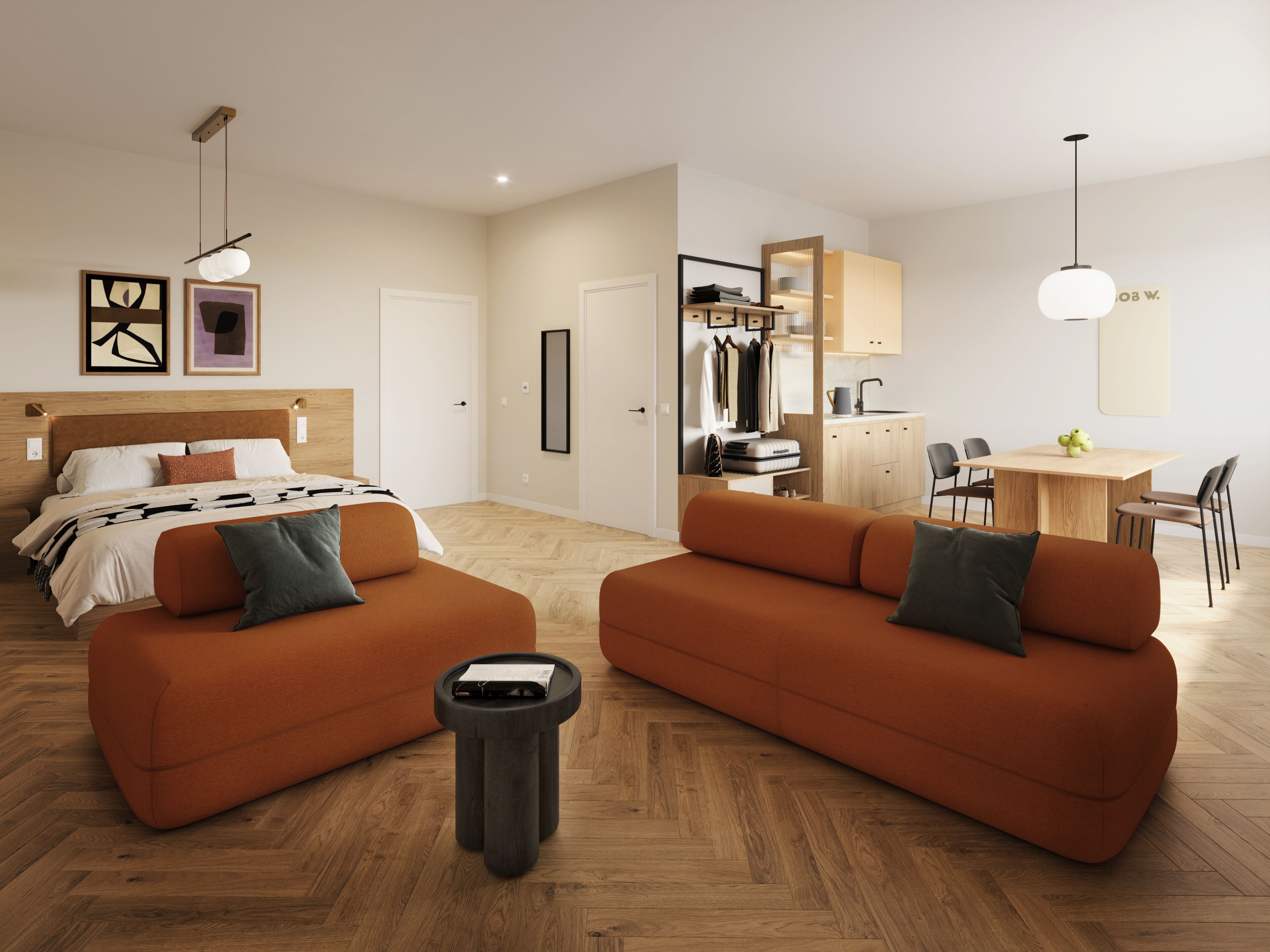 Signature Studio - Accessible | Desk, laptop workspace, iron/ironing board, free cribs/infant beds