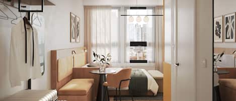 Superior Studio | Desk, laptop workspace, iron/ironing board (on request), cribs (free)
