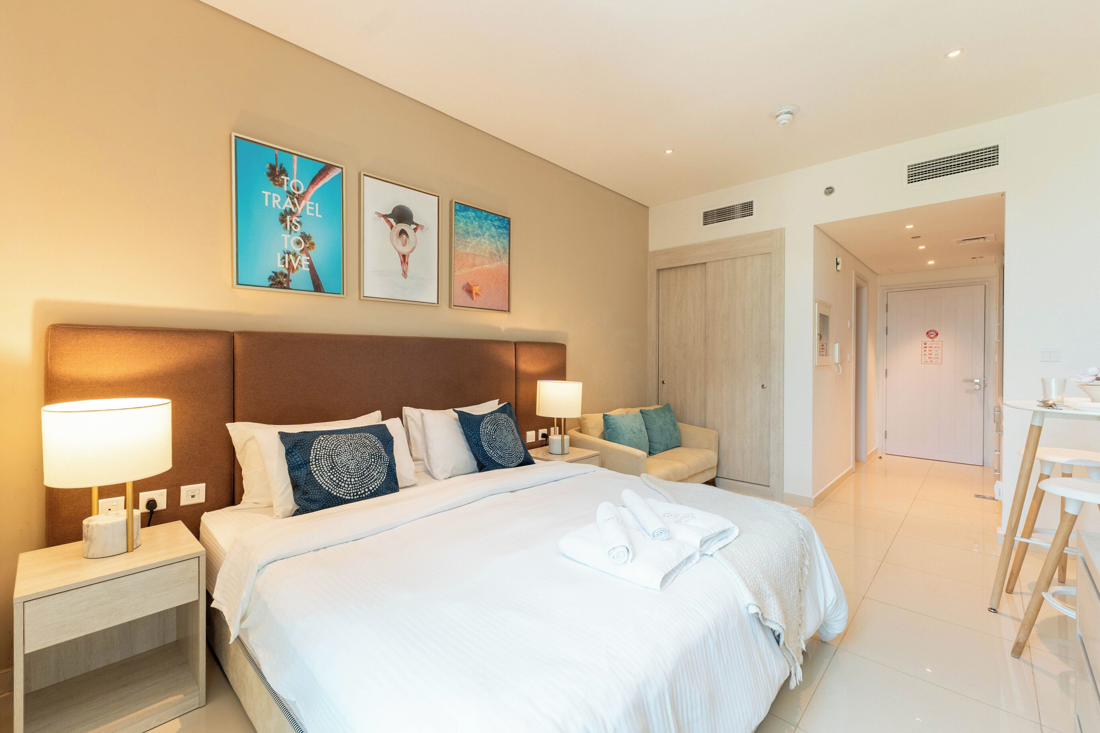 Deluxe Studio, Sea View | Premium bedding, memory-foam beds, in-room safe, blackout curtains