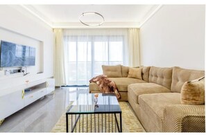 Living area - Chic 1BR Retreat in Kilimani – Modern Comfort at Riara One Residency (Nairobi)