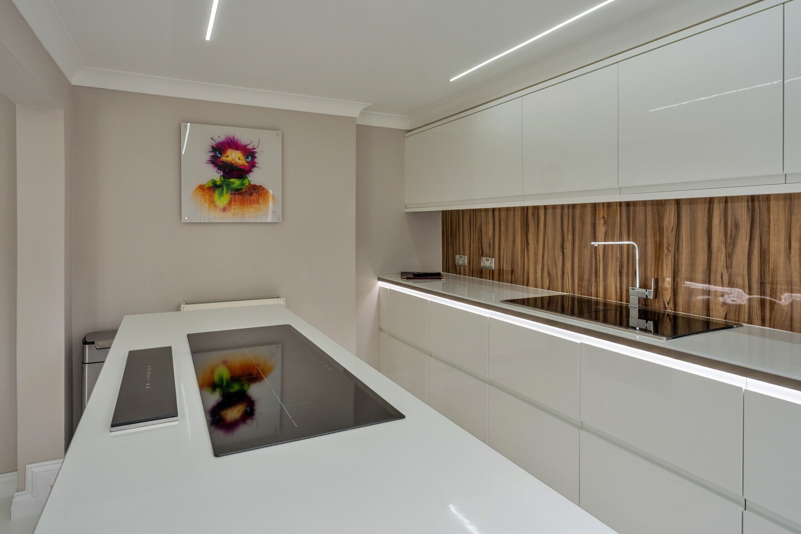 Fridge, microwave, oven, electric kettle