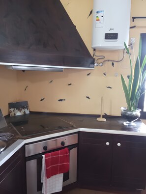 Refrigerador, microondas, horno, placa de cocina