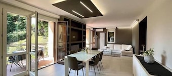 Elegant modern apartment with pool and panoramic balconies