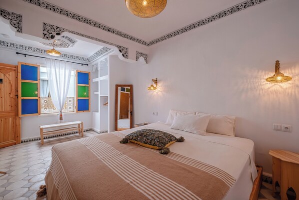 Comfort Double or Twin Room, Courtyard View | In-room safe, blackout drapes, iron/ironing board, free WiFi - Riad Fabi (Marrakech)