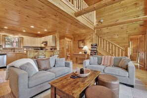 Living area - Deer Ridge - pool table, pet-friendly mountain view, easy drive, cabin rental in Ellijay (Ellijay)