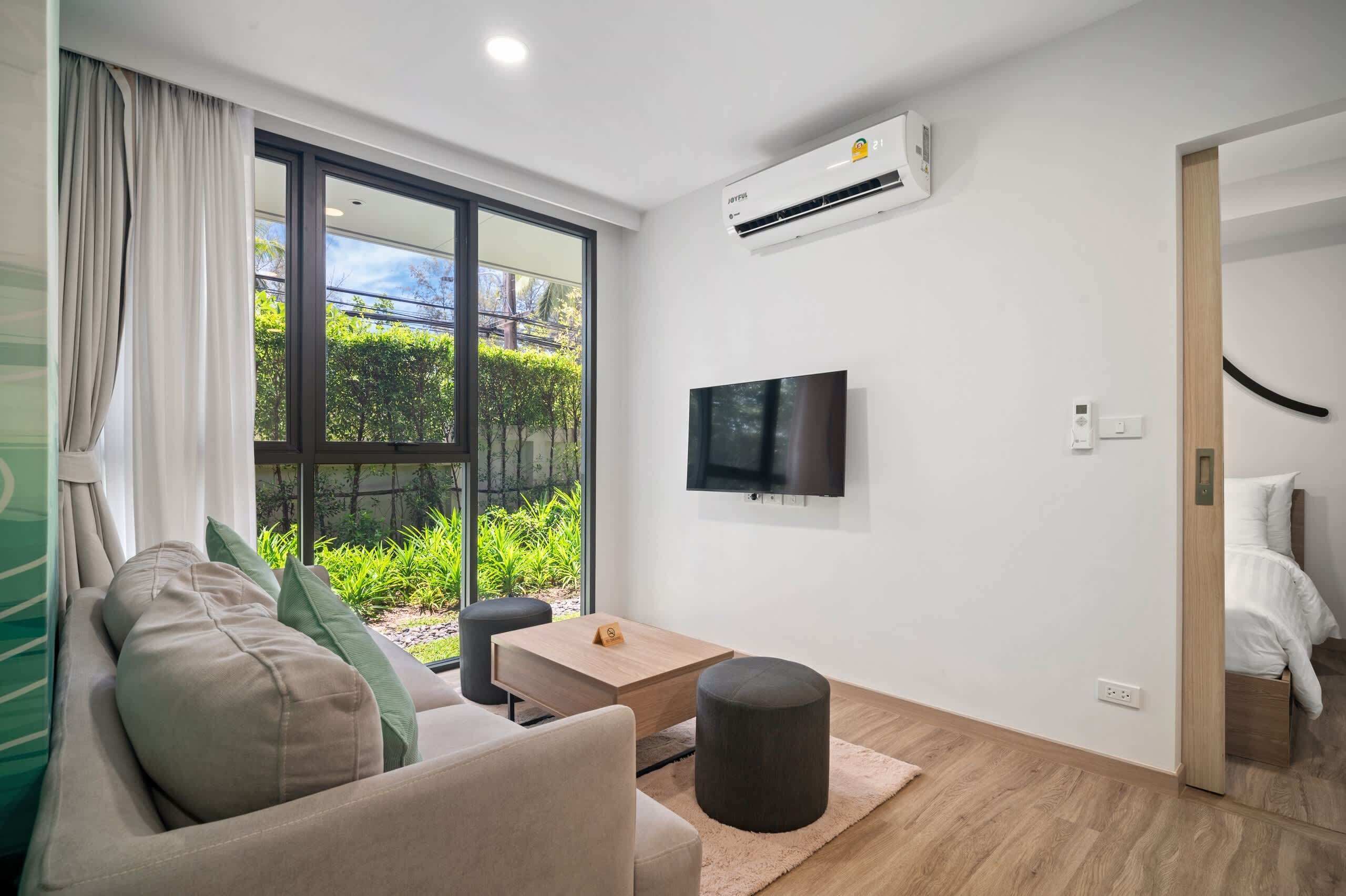 Two-Bedroom 2B Ground Floor  | Living area | 43-inch Smart TV with digital channels