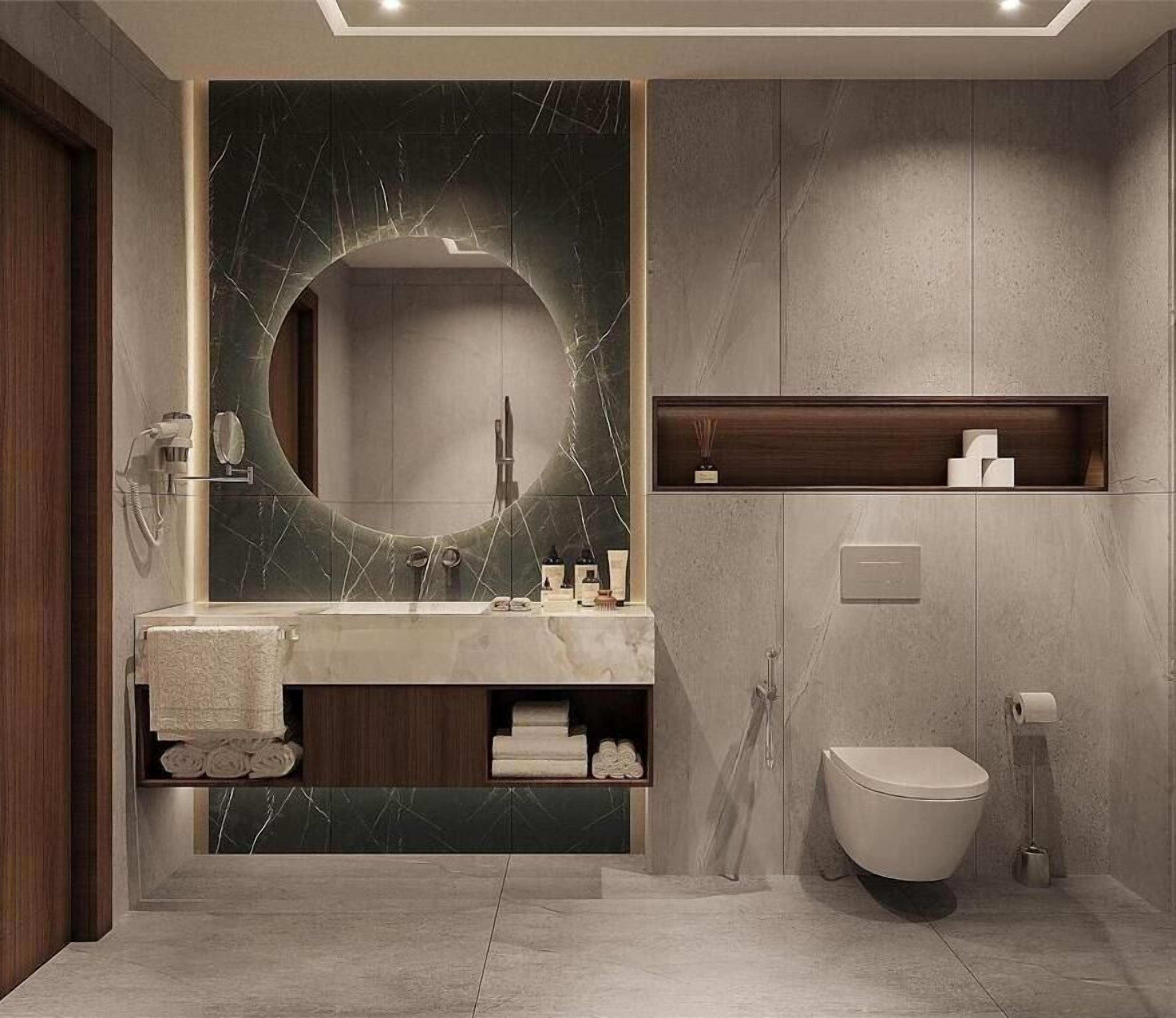 Suite ejecutiva | Baño | Ducha, artículos de higiene personal gratuitos y secador de pelo