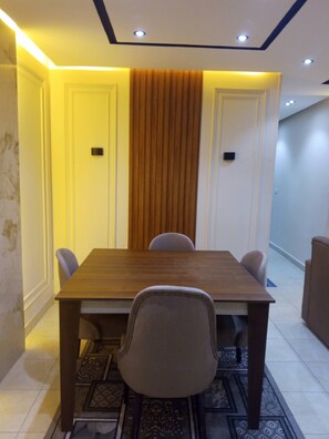 Dining - Nice 2-bedroom apartment with AC in vibrant Cairo Governorate (Cairo Governorate)