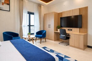 Luxury Suite, Balcony, City View | In-room safe, desk, laptop workspace, blackout drapes - Vitash Inn (Tirupati)