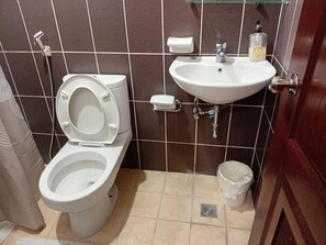 Deluxe Double Room | Bathroom | Shower, free toiletries, bidet, toilet paper - Townhouse Sentosa Elenita Private Resort (Los Baños)