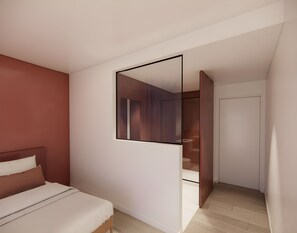 Kamar Double Klasik, pemandangan kota | Brankas, ruang kerja ramah laptop, kedap suara, dan setrika/meja setrika