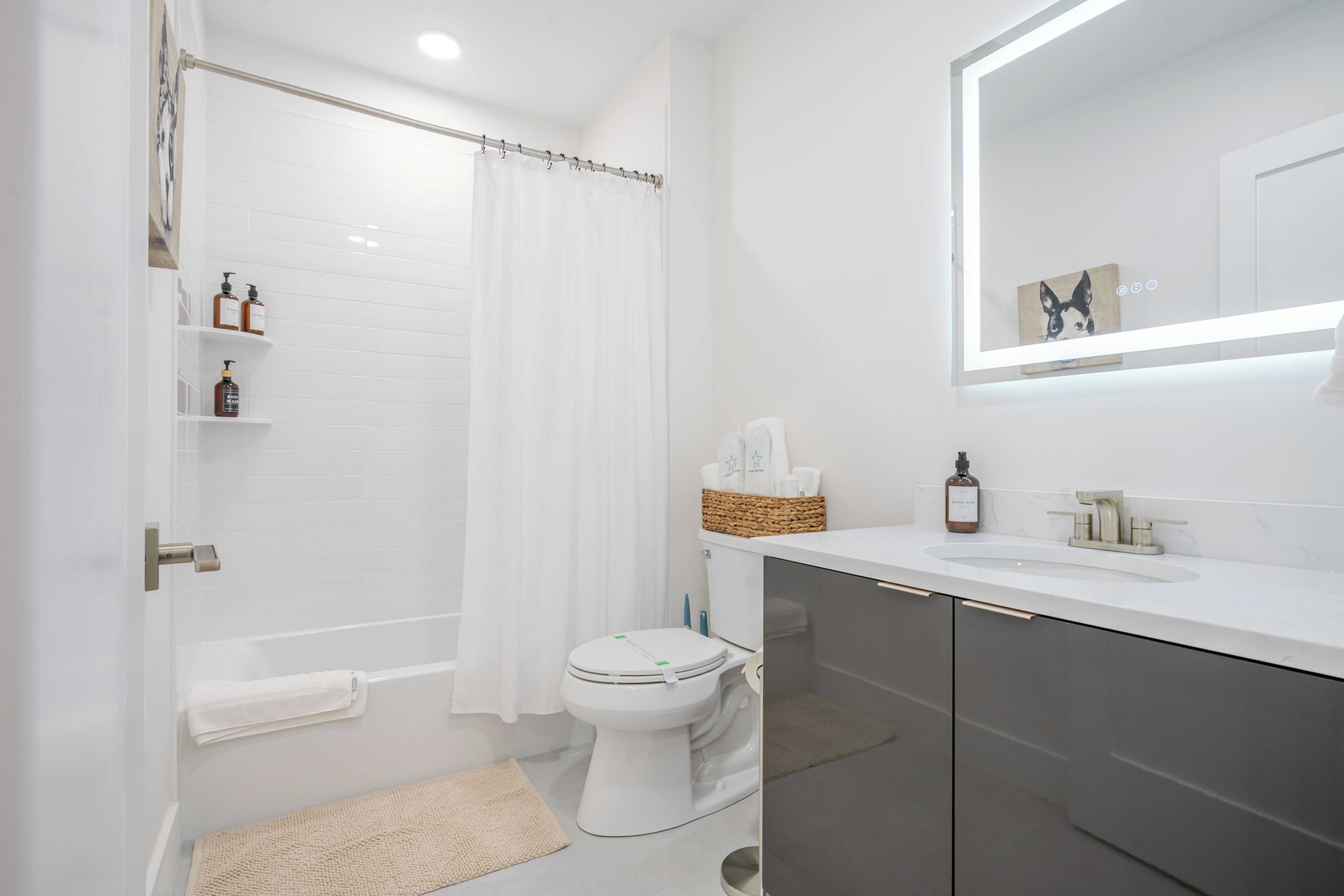 Hair dryer, towels