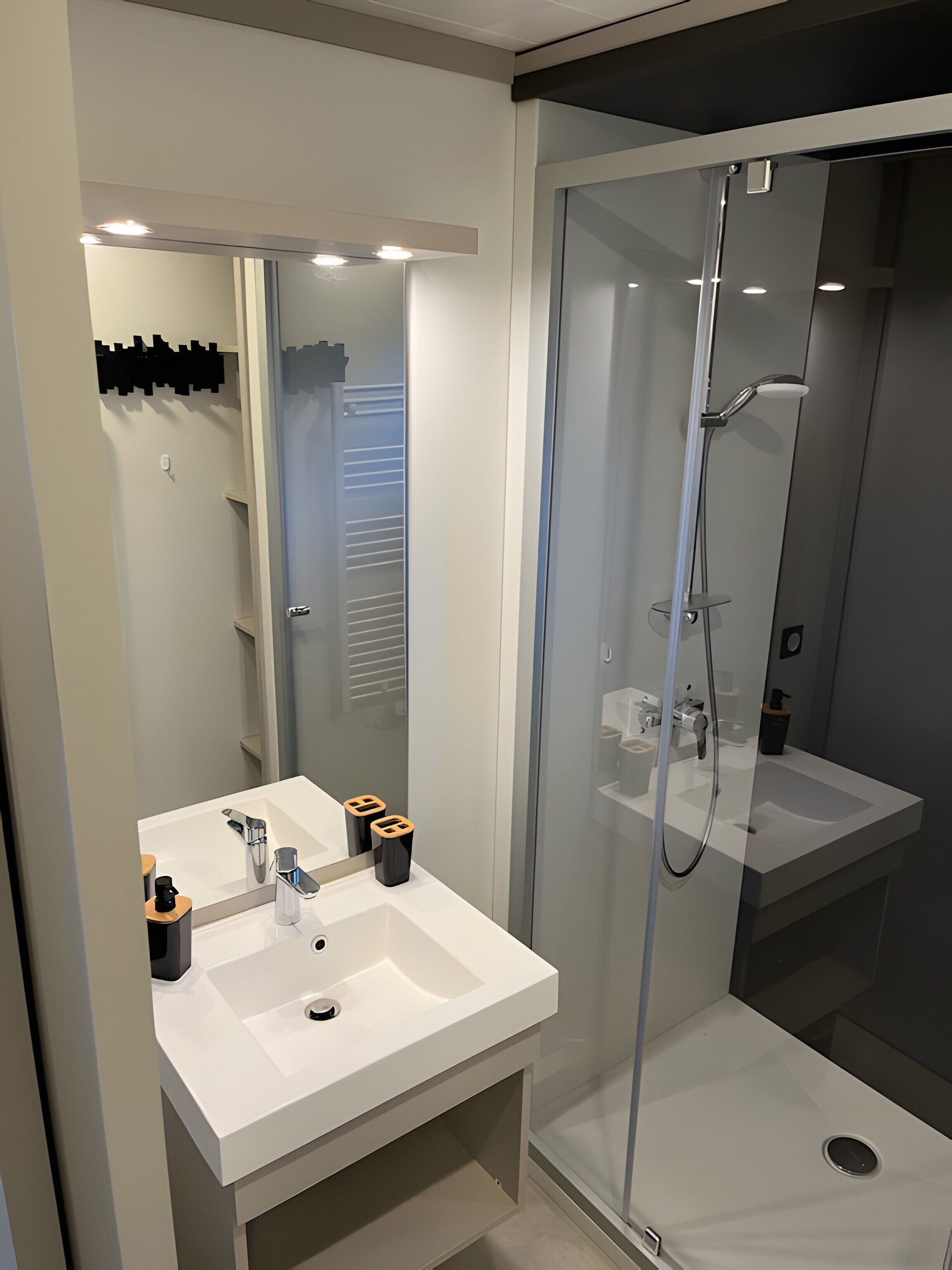Shower, hair dryer