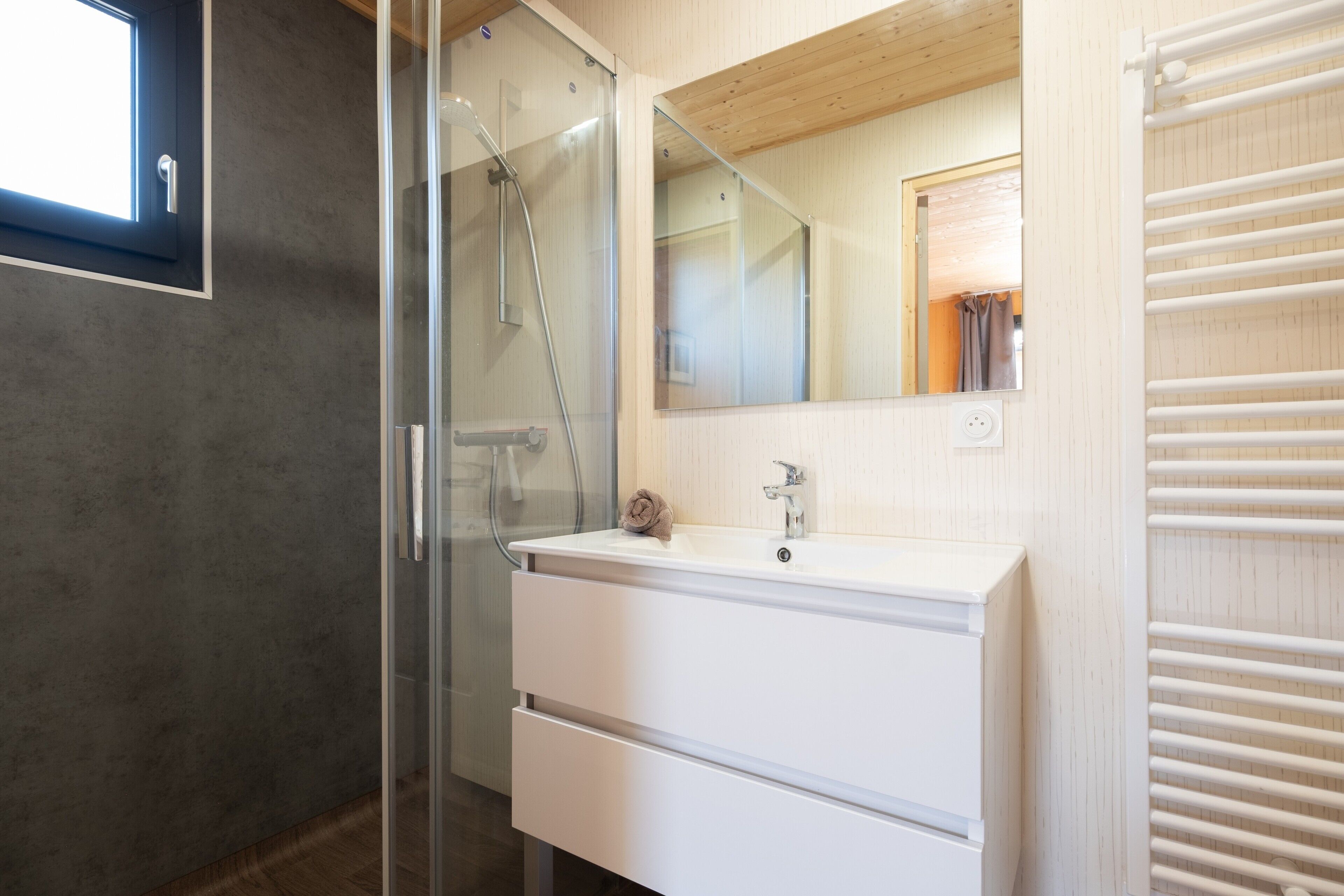 Shower, hair dryer